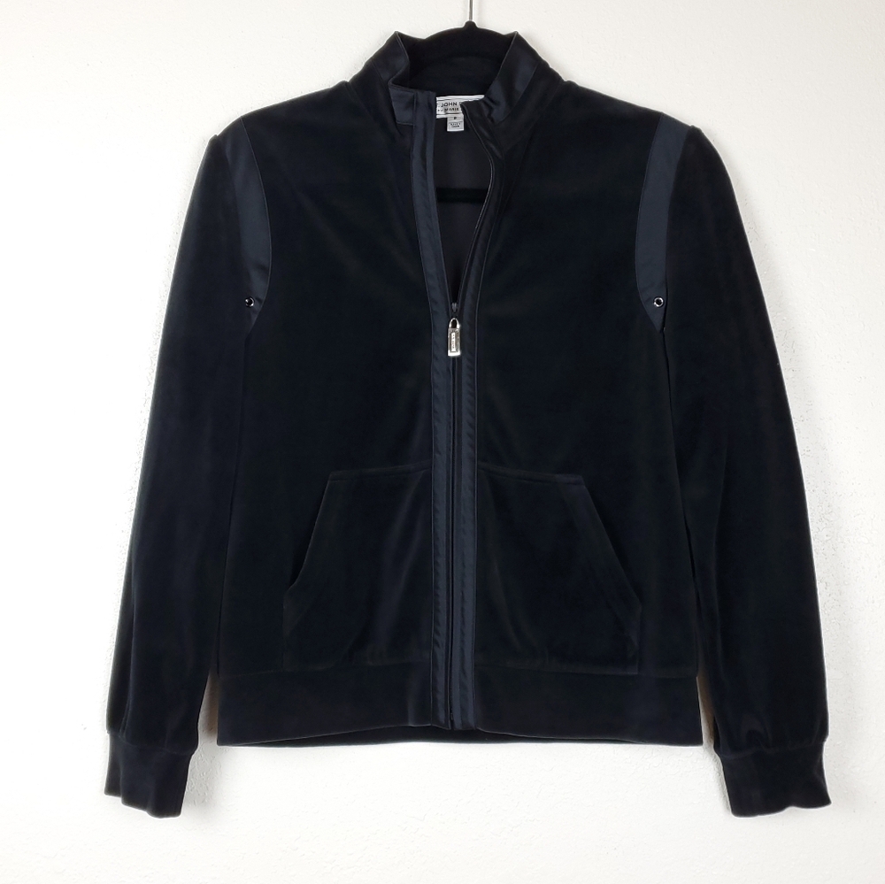 St. John Sport by Marie Gray Velour Tracksuit Jacket Size P